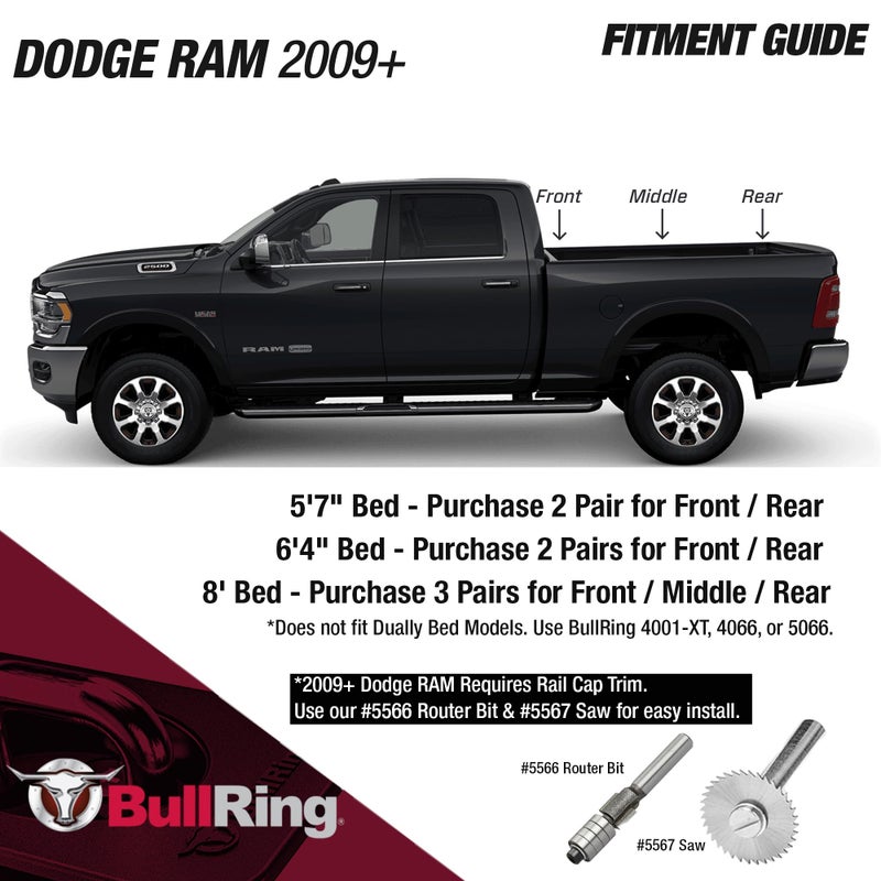Bull Ring Retractable Truck Bed Tie Down Anchors for Dodge RAM 2009+, Toyota Tundra CrewMax 2014-24, Hyundai Santa Cruz 2022-24, Rail Cap Trim Required to Install (2 Pack) - Image 4