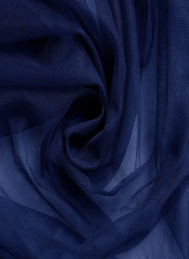 SiinvdaBZX Navy Blue Tulle Fabric Roll, 54 Inch x 3 Yards Soft Drape Tulle Netting Fabric for DIY Craft Tutu Skirt Bridal Veil Wedding Party Table Skirt Ceiling Decor - Image 2