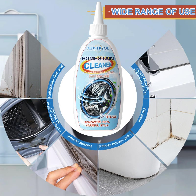 Black Stain Remover Gel Washing Machine Cleaner Front Loader Grout Cleaner Home Stain Removal Gel for Washer Kitchen Sink Showers Bathroom and Floor Tile 8Fl Oz - Image 4