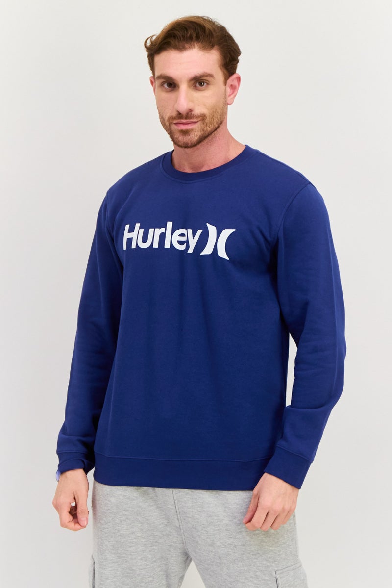 Hurley Men Sportswear Fit Long Sleeve Outdoor Sweatshirts, Navy Blue  - Image 1