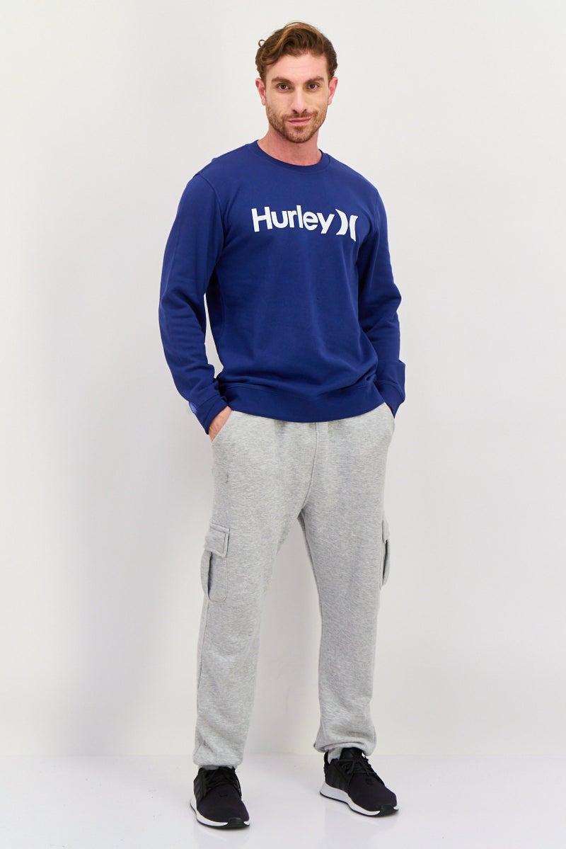 Hurley Men Sportswear Fit Long Sleeve Outdoor Sweatshirts, Navy Blue  - Image 3