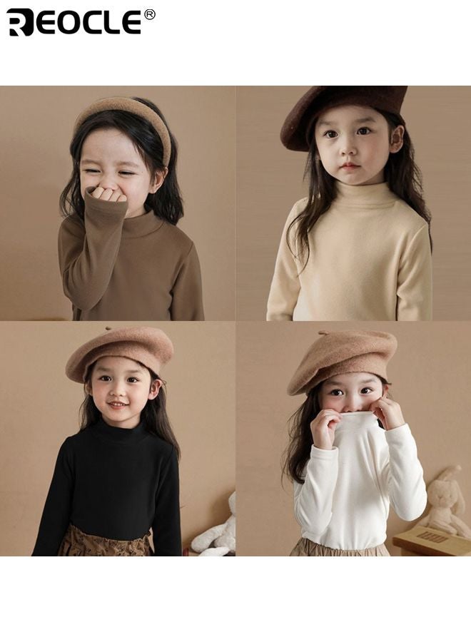 ريوكل قميص حراري للبنات بياقة عالية وتصميم الأشعة تحت الحمراء البعيدة، طبقة أساسية للأطفال مع ميزة مضادة للبكتيريا للدفء في الطقس البارد - Image 5