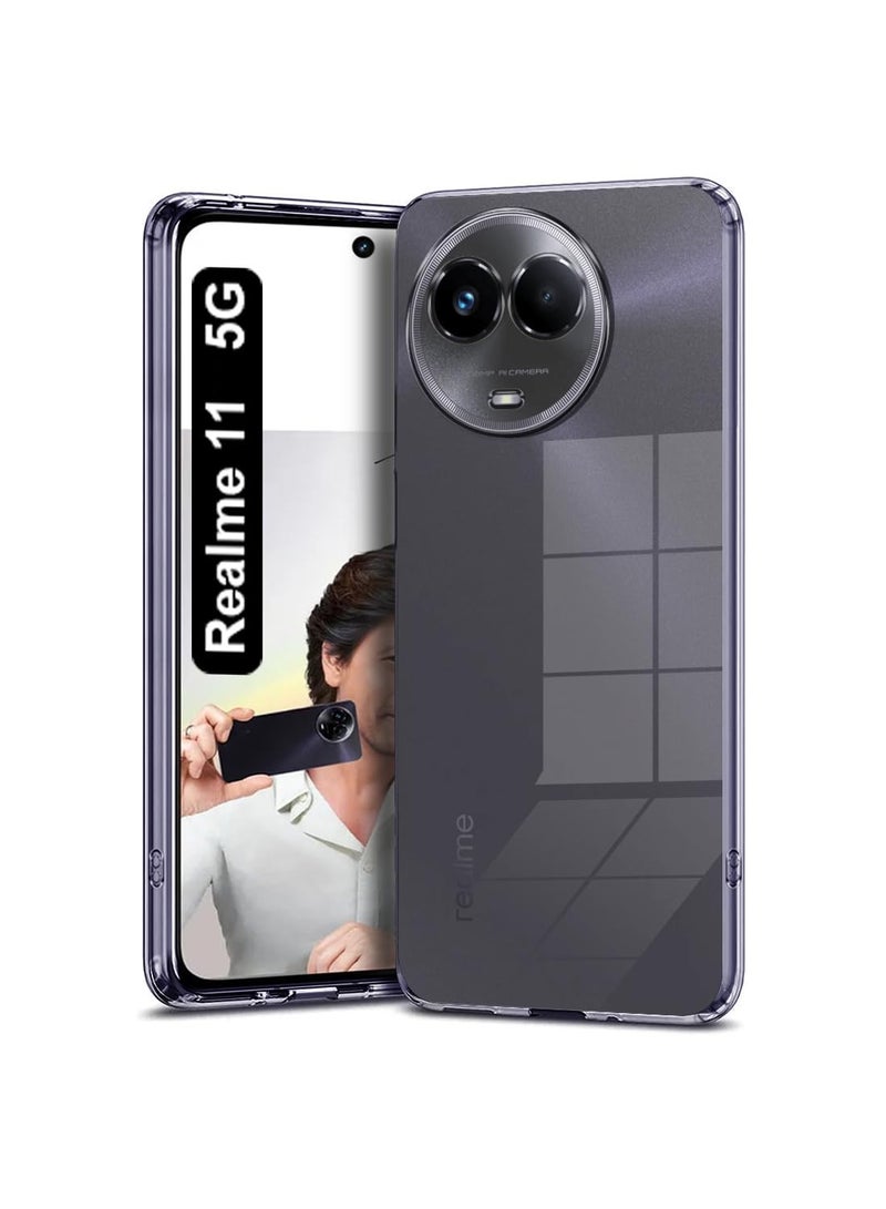 Techie Realme 11 5G TPU Soft Corner Ultra Slim Clear Case Shockproof Anti Fingerprint Transparent Protective Back Cover - Image 2
