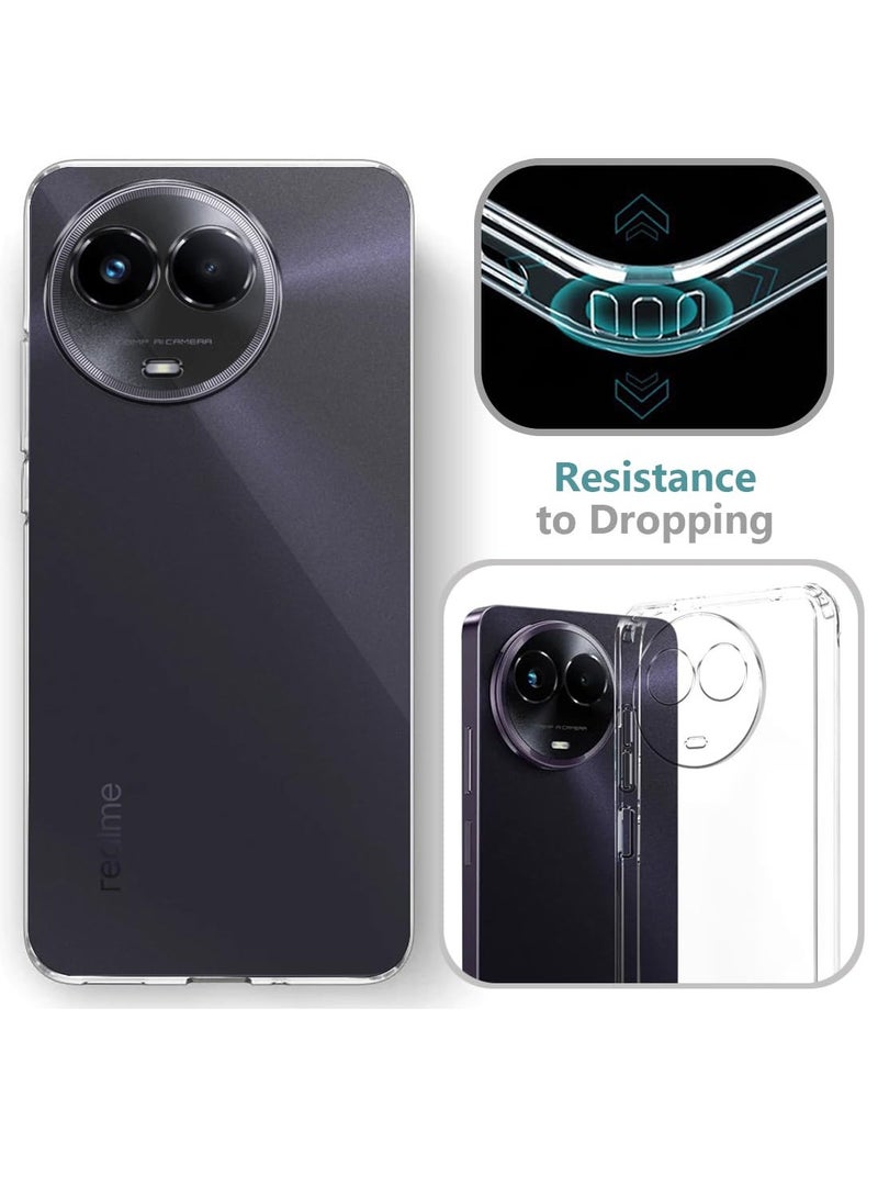 Techie Realme 11 5G TPU Soft Corner Ultra Slim Clear Case Shockproof Anti Fingerprint Transparent Protective Back Cover - Image 4