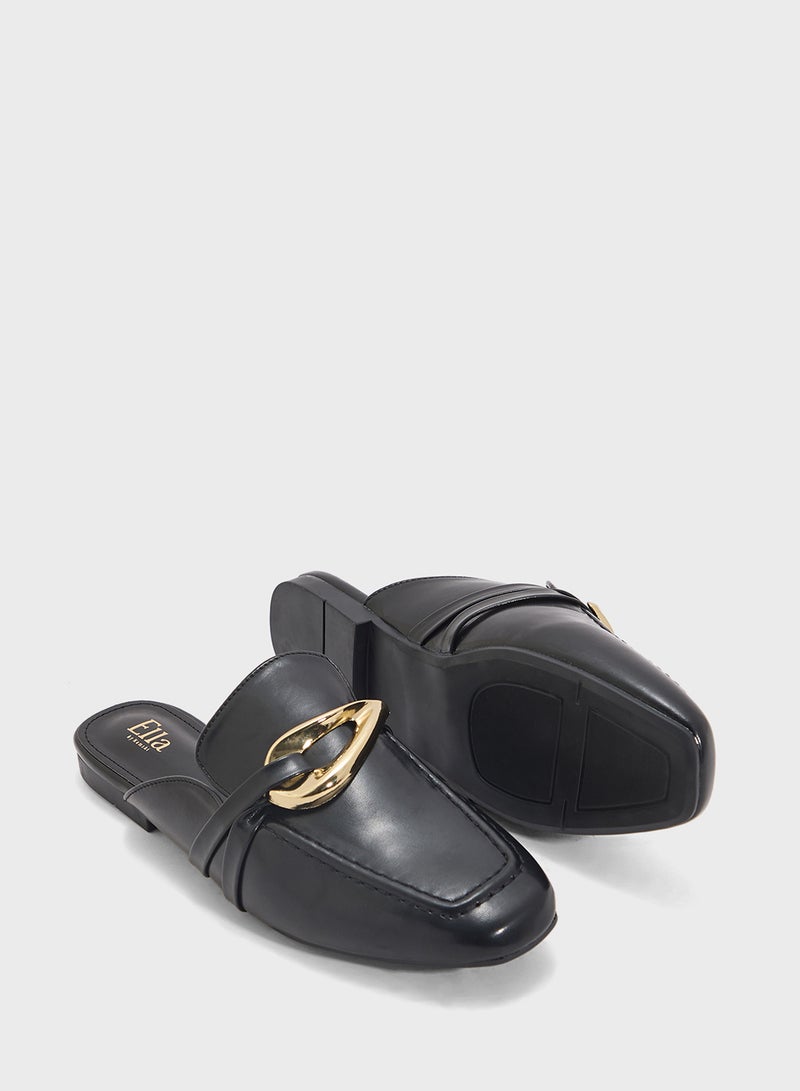 ELLA Ladies Slip On Flat Mule - Image 3