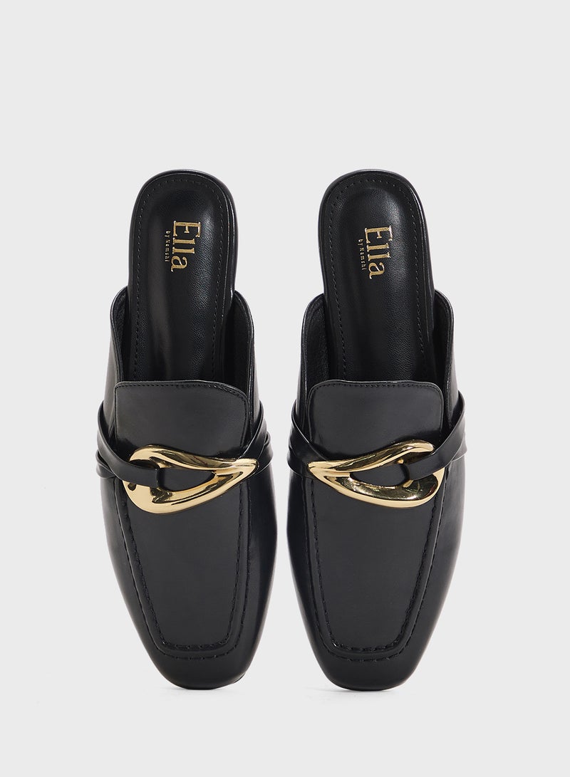 ELLA Ladies Slip On Flat Mule - Image 4