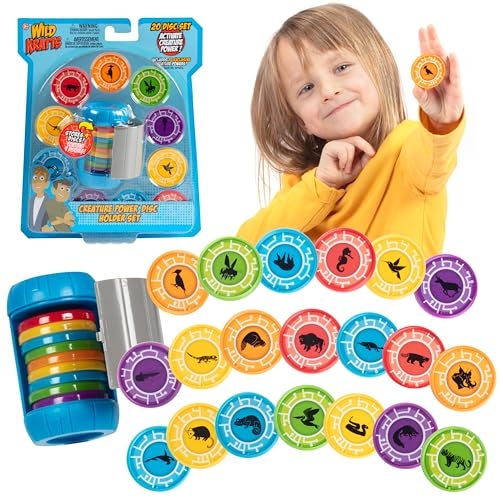 Wild Kratts Martin Creature Power Disc Holder Set w 20 Discs Figure Toy for Pretend Dress Up PlayIncludes 15 Exclusive Power Discs Officially Licensed Toys for ChildrenGift for Kids Boy Girl - Image 1