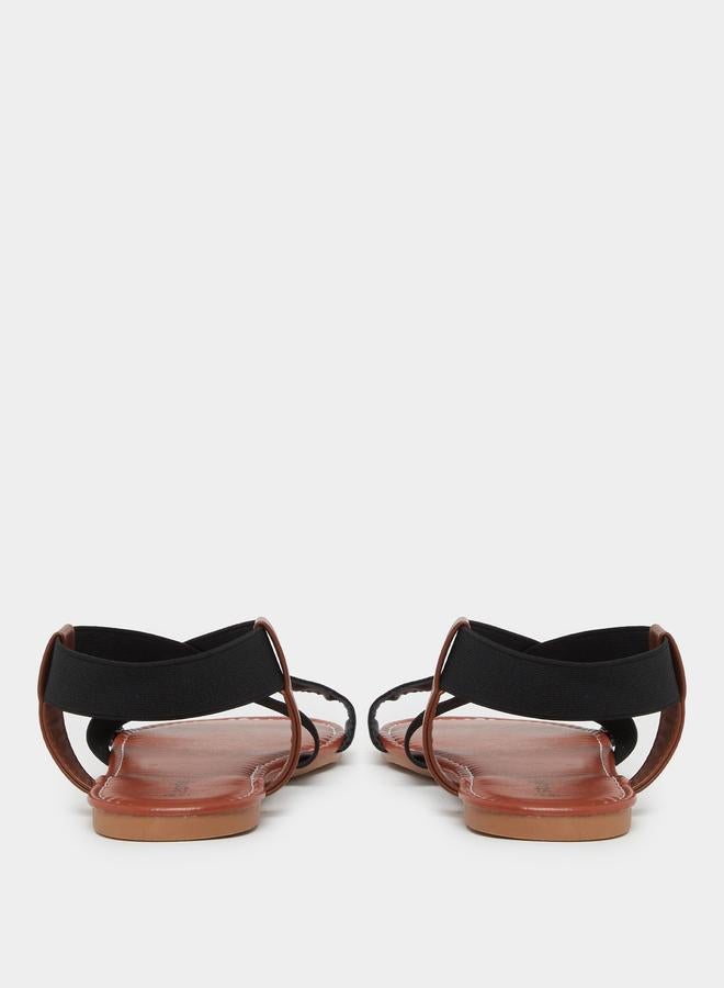 Styli Elasticated Ankle Strap Flat Sandals - Image 4