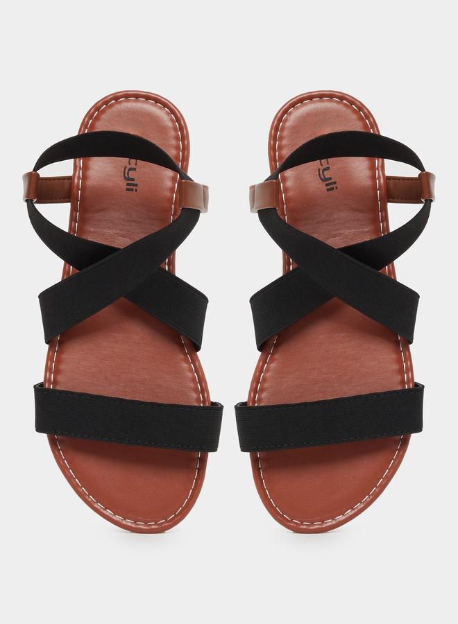 Styli Elasticated Ankle Strap Flat Sandals - Image 5