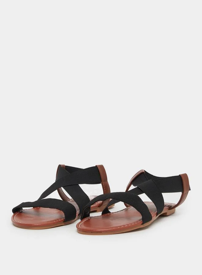 ستايلي Styli Elasticated Ankle Strap Flat Sandals