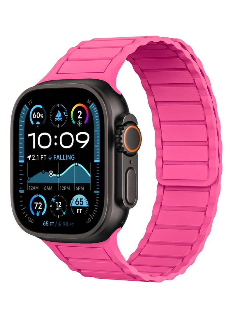 ICARLUS Magnetic Watchband Compatible with Apple Watch for Men 38mm 40mm 41mm 42mm（Series 10） Women Silicone Sport Strong Magnet Strap for iWatch Series 10 9 ULTRA 2 SE 8 7 6 5 4 3 1