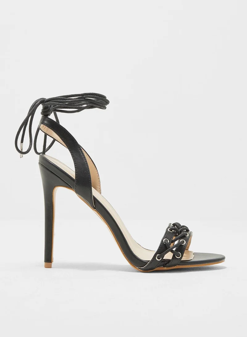 Public Desire X VIPD Collection Jayde Pierce Scene Corset Lace Up High Heels