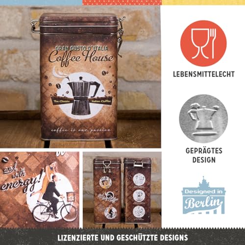 Nostalgic Art NostalgicArt Retro coffee tin box 44 oz Coffee House Gift idea for coffee fans metal clip top can vintage design - Image 3