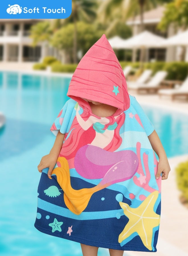 Soft Touch Toddler Pool Towel with Hood Kids Beach Towel for Boys Girls Hooded Bath Towel Wrap (60*60 cm) - Image 2