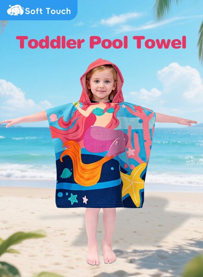 Soft Touch Toddler Pool Towel with Hood Kids Beach Towel for Boys Girls Hooded Bath Towel Wrap (60*60 cm) - Image 1