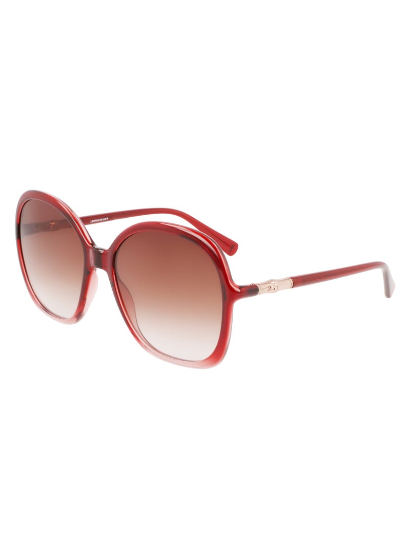 Longchamp Women's UV Protection Rectangular Shape  Sunglasses LO711S-603-5917 - Lens Size: 59 - Gradient Burgundy Pink  - Image 2