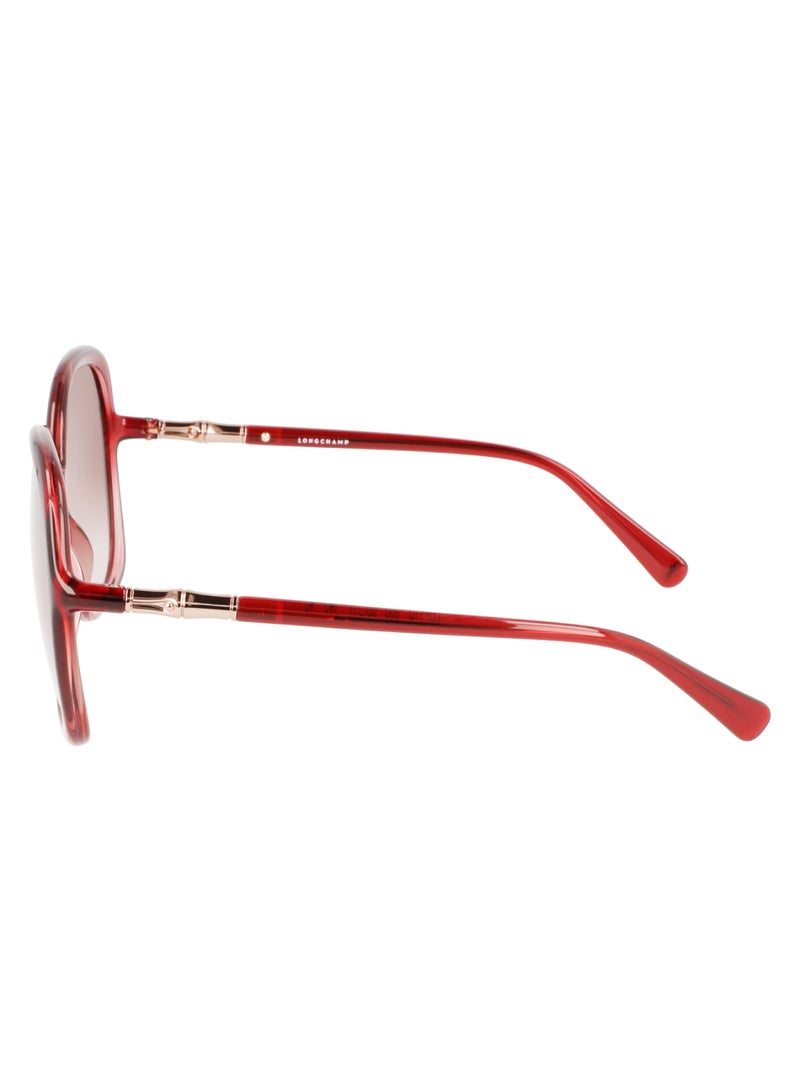 Longchamp Women's UV Protection Rectangular Shape  Sunglasses LO711S-603-5917 - Lens Size: 59 - Gradient Burgundy Pink  - Image 4
