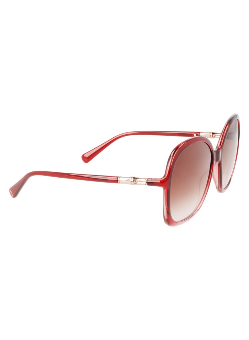 Longchamp Women's UV Protection Rectangular Shape  Sunglasses LO711S-603-5917 - Lens Size: 59 - Gradient Burgundy Pink  - Image 3