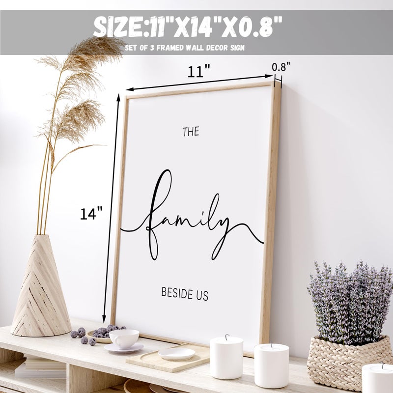 Heiple Set of 3 Framed Farmhouse Bless The Food Before Us Sign Kitchen Wall Decor for Dining Room Decor Wall Art Wood Signs (Brown,11"x14") - Image 5