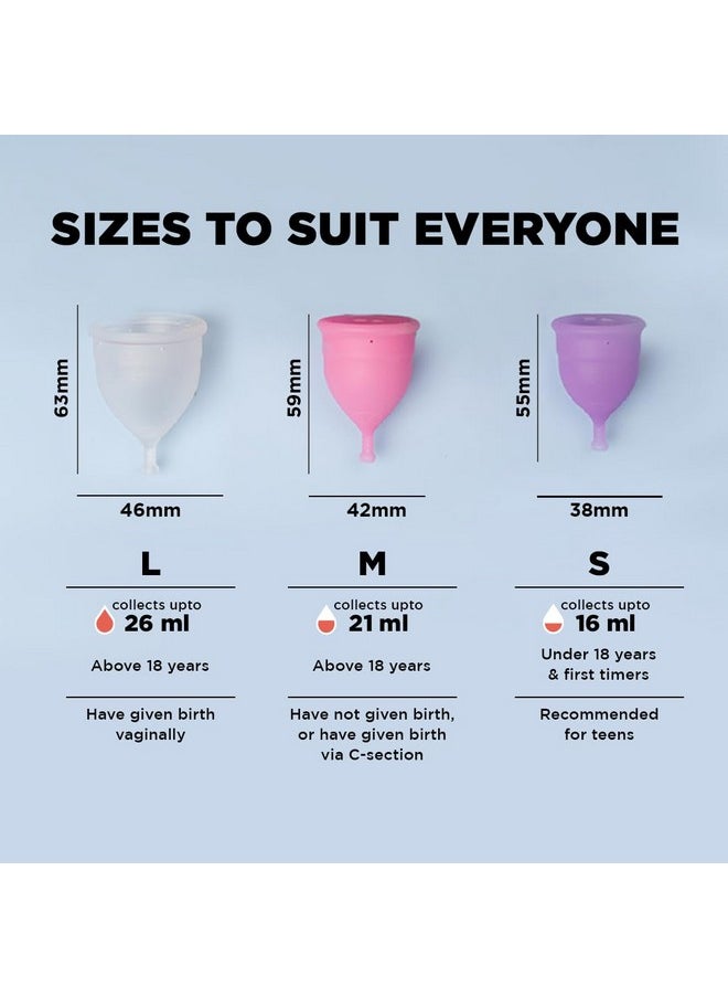 PEESAFE - Pee Safe Reusable Menstrual Cup for Women | Medium Size with Pouch | Ultra Soft, Odour & Rash Free|100% Medical Grade Silicone|No Leakage|Protection for Up to 8-10 Hours | US FDA Registered,Pack of 1 - Image 1