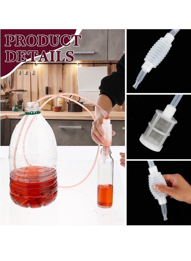 2 Pack Manual Siphon Pump Set, Liquid Transfer Hose with Filter for Home, Aquariums, and Bottling - Image 4