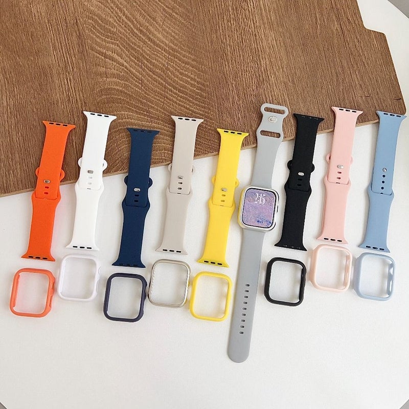 أحزمة حافظة سيليكون لساعة Apple Watch بمقاسات 40 مم 41 مم 42 مم 44 مم 45 مم 46 مم للسلسلة SE و3 و4 و5 و6 و7 و8 و9 و10 و11 - اللون الأبيض - Image 3