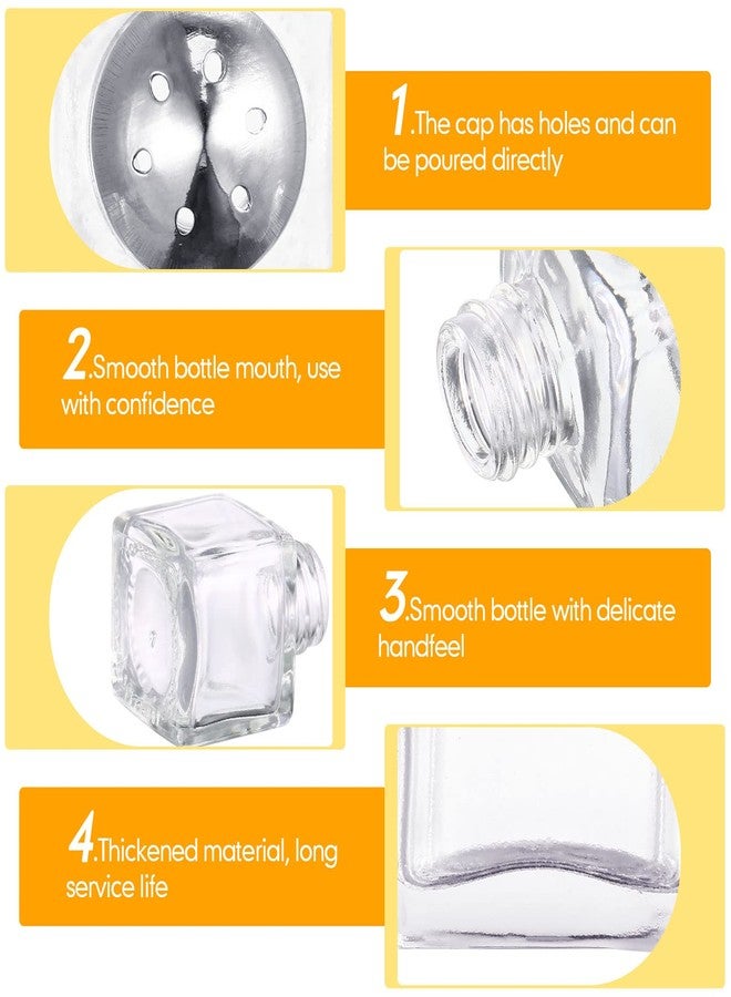 Potchen 50 Set Mini Salt and Pepper Shakers Small Salt and Pepper Shakers Bulk Clear Glass Individual Tiny Spice Seasoning Holders for Home Restaurant Kitchen Table Wedding Party Supplies(Silver) - Image 4