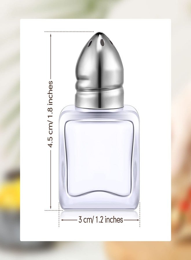 Potchen 50 Set Mini Salt and Pepper Shakers Small Salt and Pepper Shakers Bulk Clear Glass Individual Tiny Spice Seasoning Holders for Home Restaurant Kitchen Table Wedding Party Supplies(Silver) - Image 3