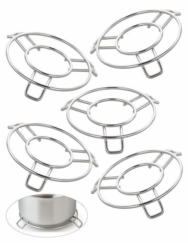 Brunchy Stainless Steel Trivet - Round Steamer Rack, Heat Resistant Steam Tray for Cooking, Steel Pot Donga Stand, Perfect Stand for Utensils in Kitchen, Durable Cooker Accessory (2, Small) - Image 1