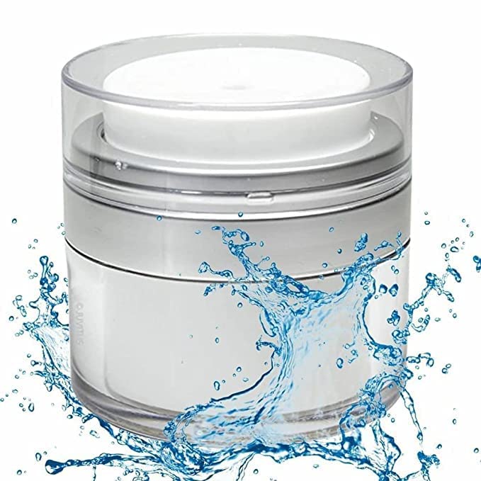 MARMIX MARMIX Press Cream Round Bottle Airless Pump Cosmetic Containers Vacuum Press Cream Jars Refillable Face Lotion Box for Lip Balms Eyeshadow Moisturizer Travel Makeup Skin 30ml Jars  - Image 1