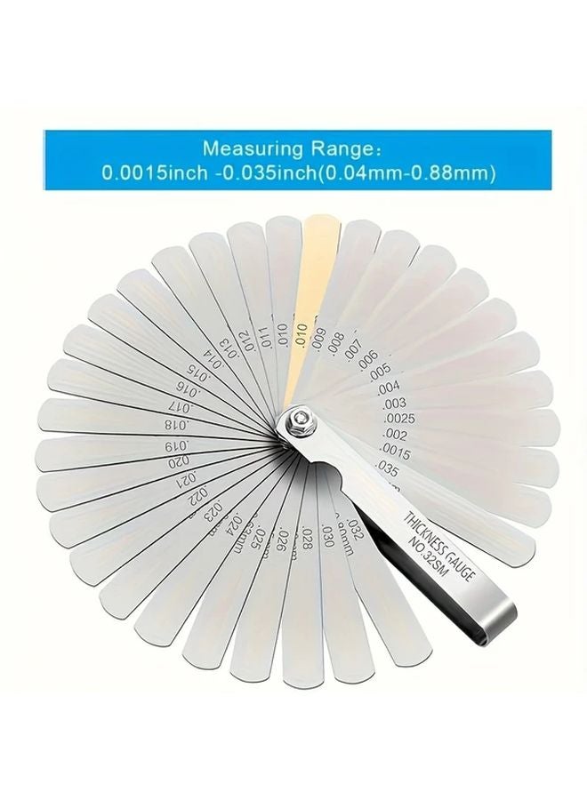 32 Pcs Stainless Steel Valve Gap Gauge Set 0 04 0 88mm Thickness Ruler For Engine Clearance Measurement - Image 2