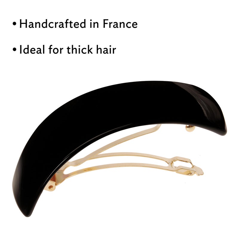 France Luxe Large White Hair Barrette for Thick Hair, Rectangle Volume French Barrette for Women, Strong Hold, Comfortable and Easy to Use, Alba Ivory | France Luxe - Image 4