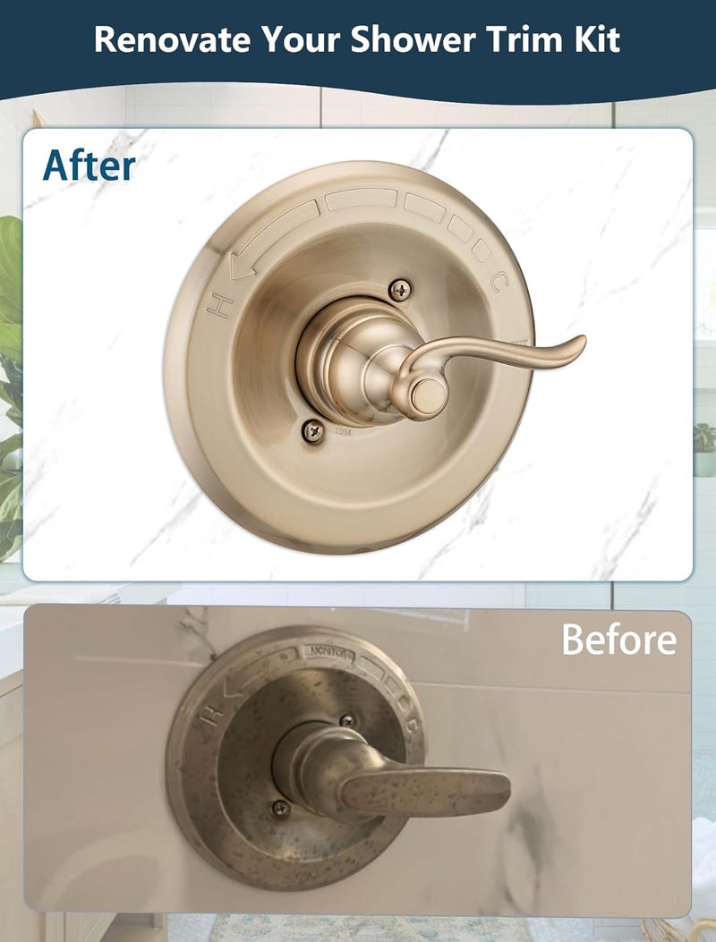 DLymtrx Shower Handle Replacement, Compatible for Delta 13/14 Series Tub Faucet BT14096, Fit for Champagne Bronze Decor Single Metal Lever Handle - Image 4