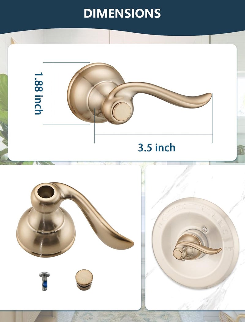 DLymtrx Shower Handle Replacement, Compatible for Delta 13/14 Series Tub Faucet BT14096, Fit for Champagne Bronze Decor Single Metal Lever Handle - Image 5