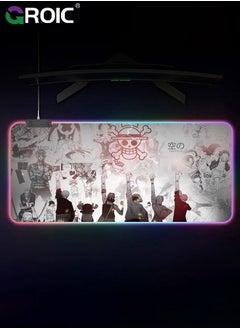GROIC Gaming Mouse Pad with Lighting Modes, Oversize Anti-Slip Rubber Base with Waterproof Coating Mouse Mat for Computer PC Games  - Image 1