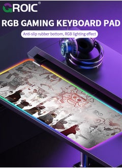 GROIC Gaming Mouse Pad with Lighting Modes, Oversize Anti-Slip Rubber Base with Waterproof Coating Mouse Mat for Computer PC Games  - Image 2