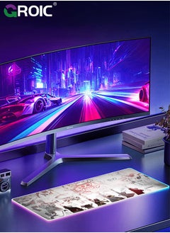 GROIC Gaming Mouse Pad with Lighting Modes, Oversize Anti-Slip Rubber Base with Waterproof Coating Mouse Mat for Computer PC Games  - Image 3