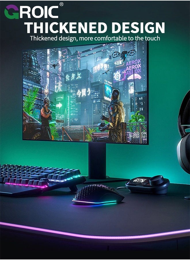 GROIC Gaming Mouse Pad with Lighting Modes, Oversize Anti-Slip Rubber Base with Waterproof Coating Mouse Mat for Computer PC Games  - Image 4