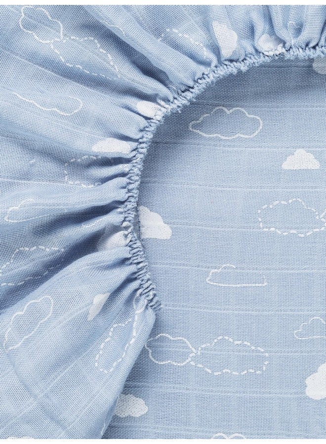 Under The Nile Muslin - Bassinet Sheet - Clouds - Organic Cotton - Image 2