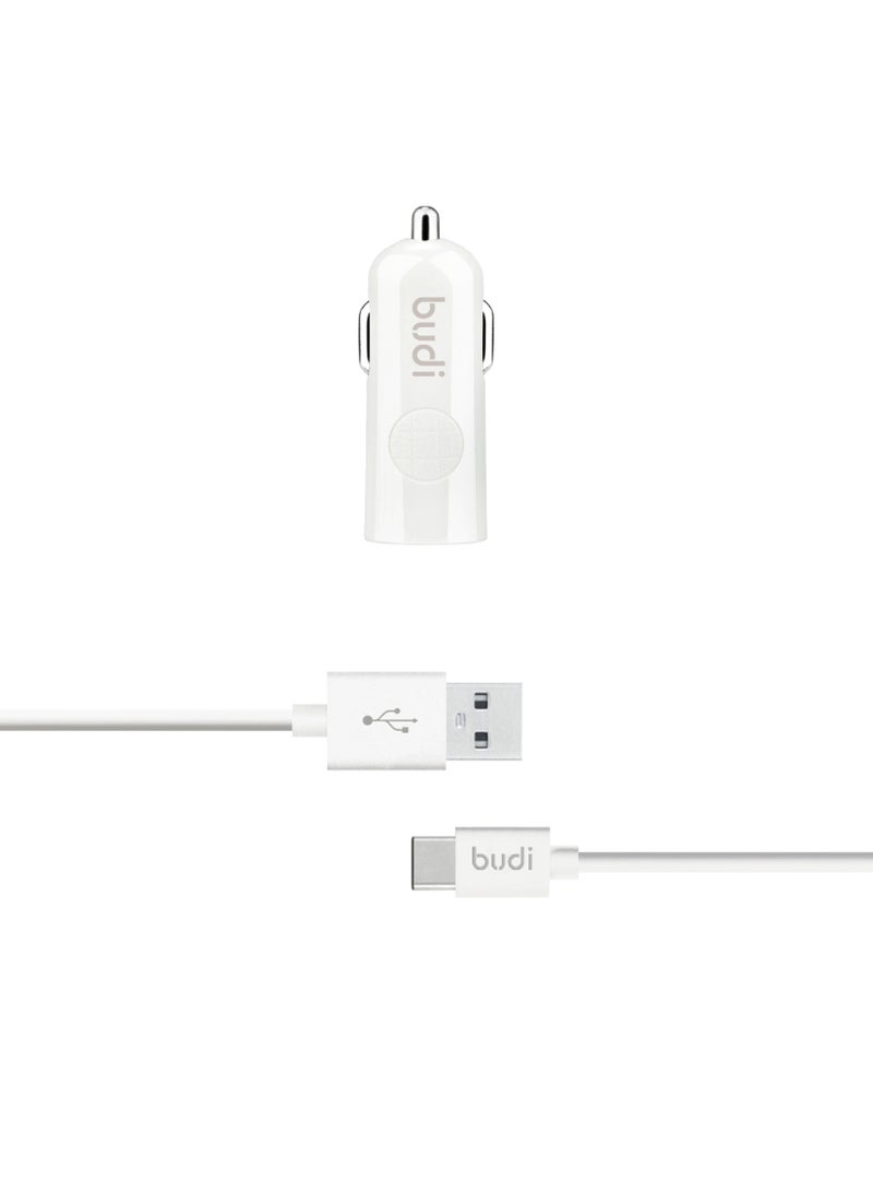 budi 12W Car Charger With Type-C Cable Connector 062T  - Image 1