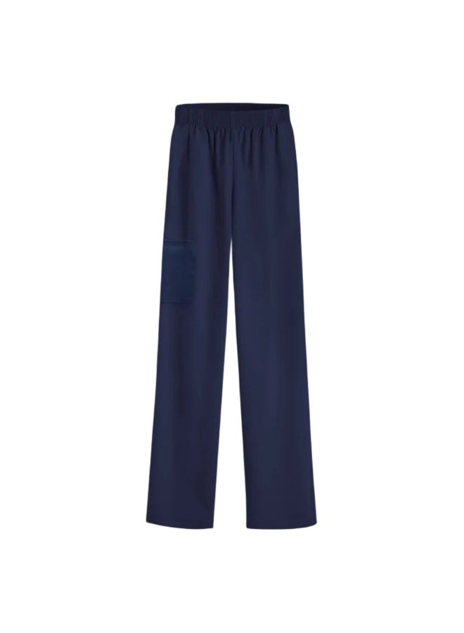 Loquat Womens Medical Scrubs Set Medical Uniform Long trousers Navy Blue - Image 1