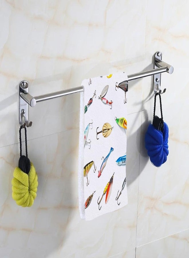 Pehede Fish and Bait Bath Hand Towel Different Fishing Baits Soft Absorbent Hand Towels for Bathroom Kitchen Beach Spa Gym Yoga Swim Home Decor 15x30 in - Image 2