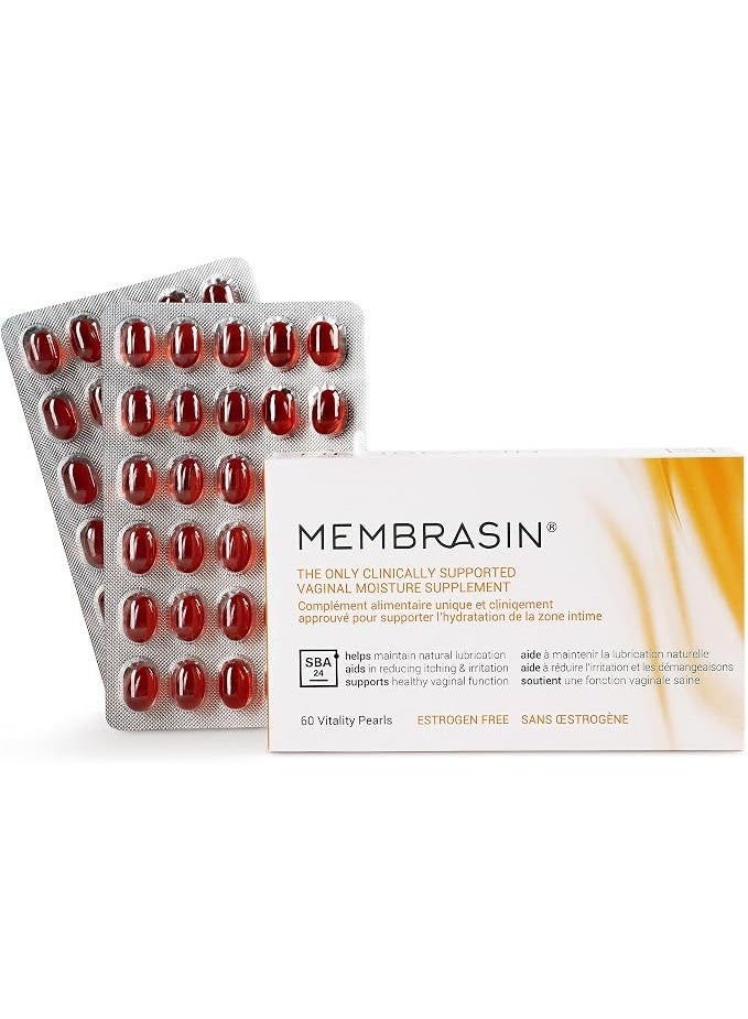 Membrasin Feminine Moisturizer Supplement for Dryness - 100% Natural Daily Take Orally Clinically Proven to Help Restore Moisture - Relieves Dry Feminine Area Burning & Itching for Women & Menopause