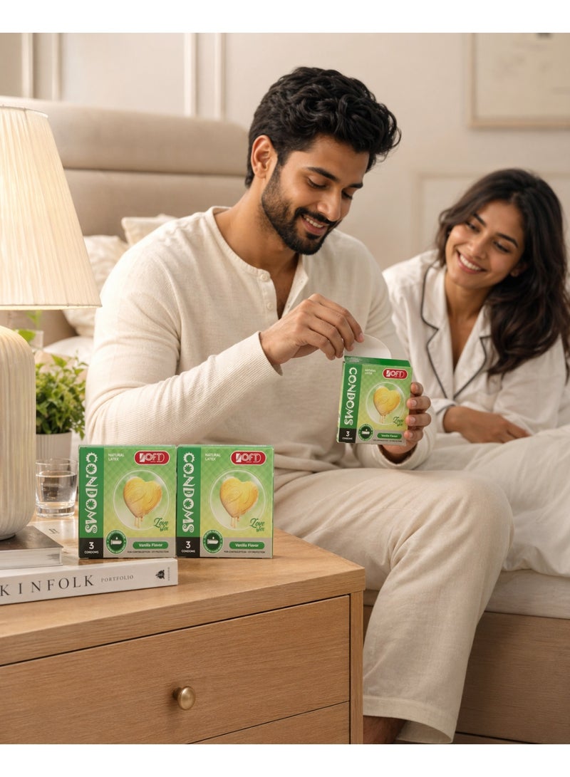 سوفت مجموعة واقي ذكري كلاسيك من اللاتكس الطبيعي بنكهة الفانيليا من سوفت، مزلق مسبقاً، 3 قطع (عبوة من 4 - إجمالي 12 واقي) - Image 4