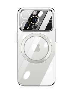 ZOOMEE Protective Window Glass Lens Camera Protection Slim Luxury Magnetic Magsafe Case Cover For iPhone 15 Pro Max 6.7 Inch Silver  - Image 1