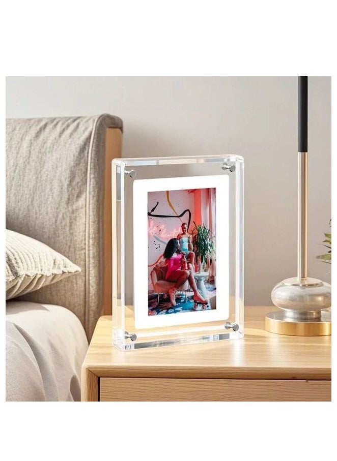 Generic - Acrylic Digital Frame - (10.1 Inch)Transparent Photo Frame Design Digital Photo Frame-IPS HD Screen Photo/Music/Video Playback - Image 1