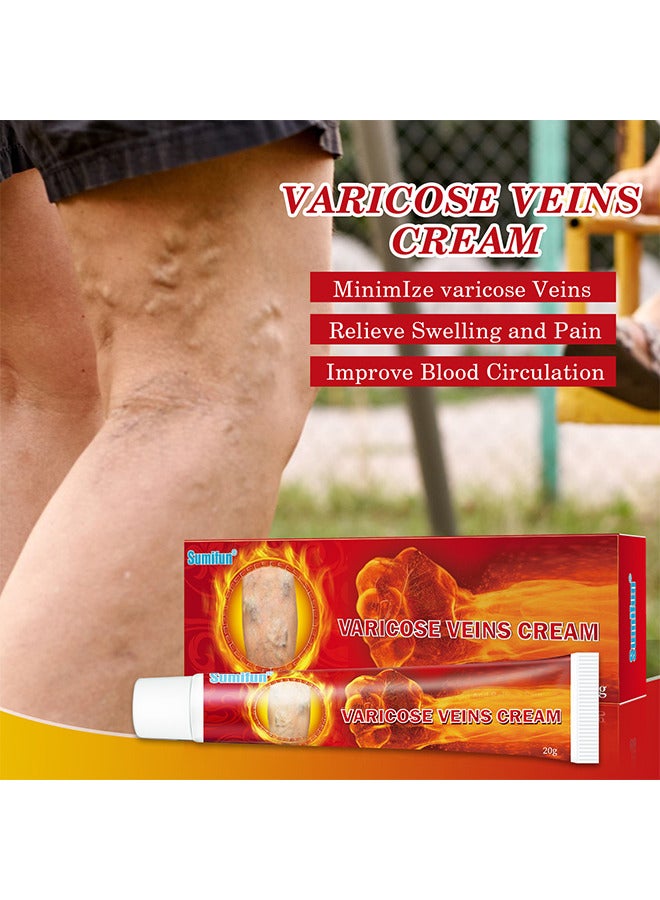 Sumifun Varicose Veins Cream 20G, Phlebitis Spider Pain Relief Balm, Relieve Swelling And Pain, Improve Blood Circulation, Venous Health Ointment, Soothes Tired Legs  - Image 2