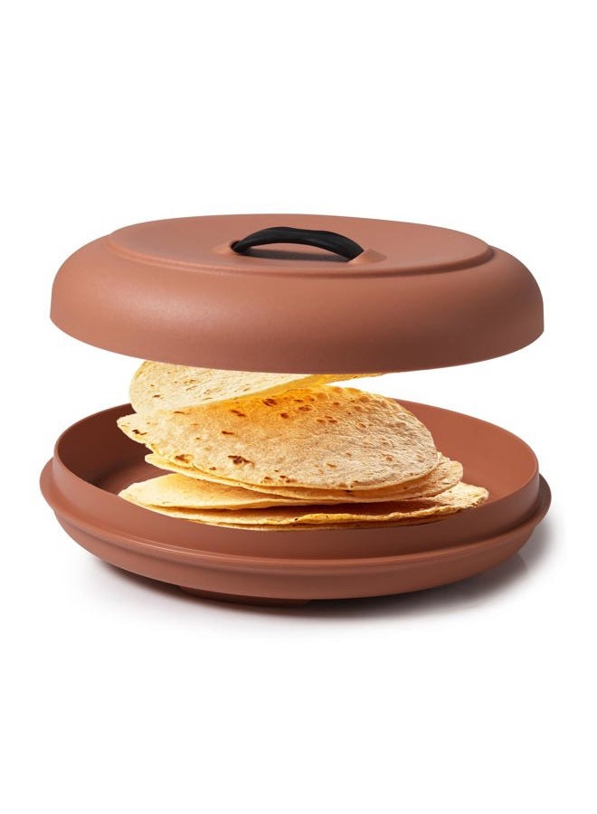 Dexas Tortilla Warmer 8.75 Inches, Microwavable Tortilla Warmer, Terra Cotta Color, Perfect for Warming Tortillas, Bread, Pancakes, Cornbread, Food Warmers, Durable Microwave Tortilla Warmer - Image 2