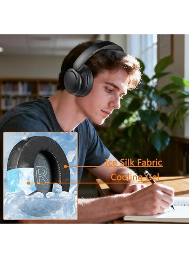 QIRG Cooling Earpads for Anker Soundcore Life Q30/Q30i/Q35 Headphones, Ear Pads Cushions with Ice Silk Fabric, High-Density Noise Isolation Foam - Black - Image 5