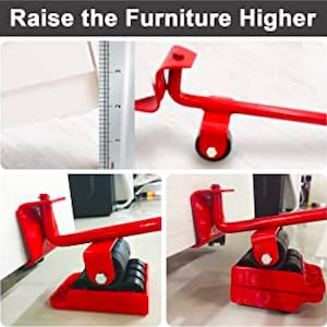 VDHJA Furniture Lifter Mover Tool Furniture Pads Furniture Moving Roller Wheel Set for Washing Machines FridgeSofa 360 Degree Rotatable Pads Adjustable Height for 150 KG Pack of 1 - Image 5